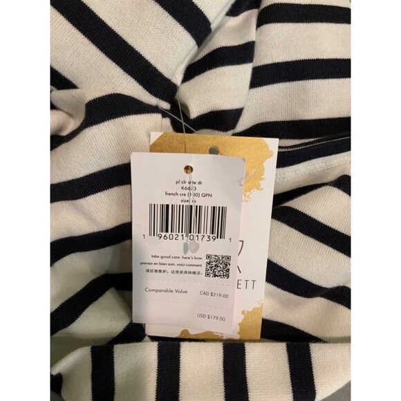 Kate Spade Navy Blue & White French Cream Striped Collared Dress, Size XS, NWT! - Picture 8 of 8